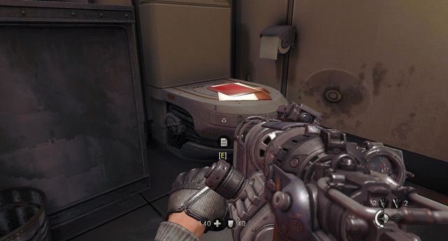 In one of the officers rooms - Moon Base - Secrets - Wolfenstein: The New Order - Game Guide and Walkthrough