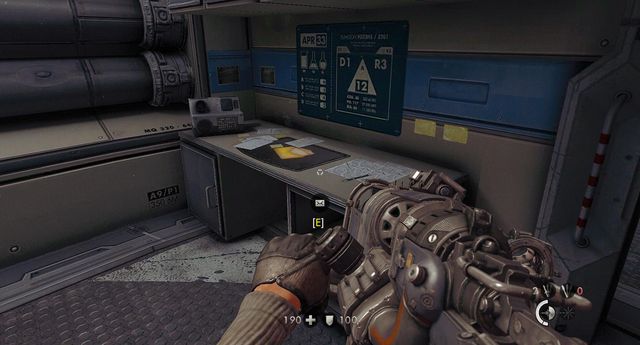 On the first floor, in the room - Moon Base - Secrets - Wolfenstein: The New Order - Game Guide and Walkthrough