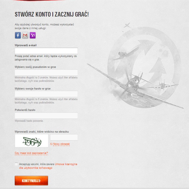 Registration, step 2 - Starting the account - World of Warplanes - A beginners guide - Game Guide and Walkthrough
