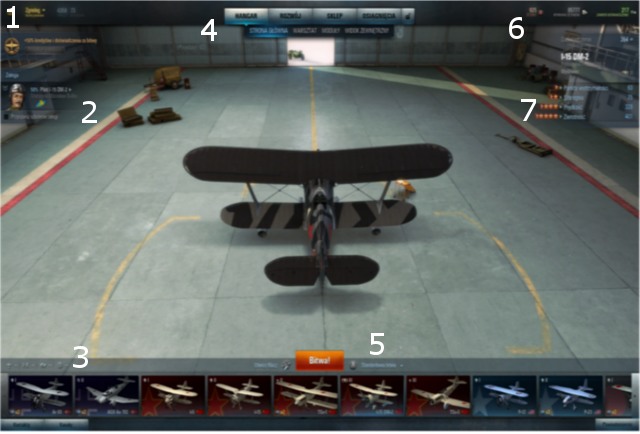 Game menu - Hangar - World of Warplanes - A beginners guide - Game Guide and Walkthrough