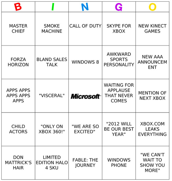 bingo microsoft 2012 e3 - 
