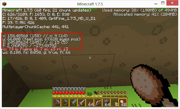 How to navigate with coordinates in Minecraft