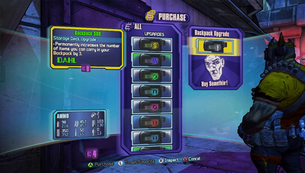 How to increase your inventory space Borderlands 2