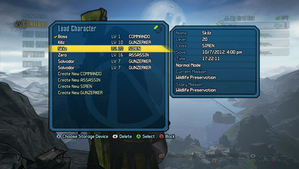 How to change characters in Borderlands 2