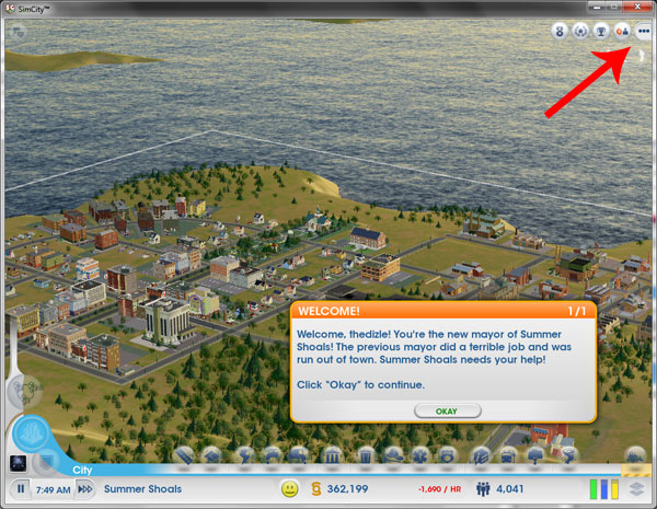 How to skip the getting started tutorial in SimCity - Options Menu