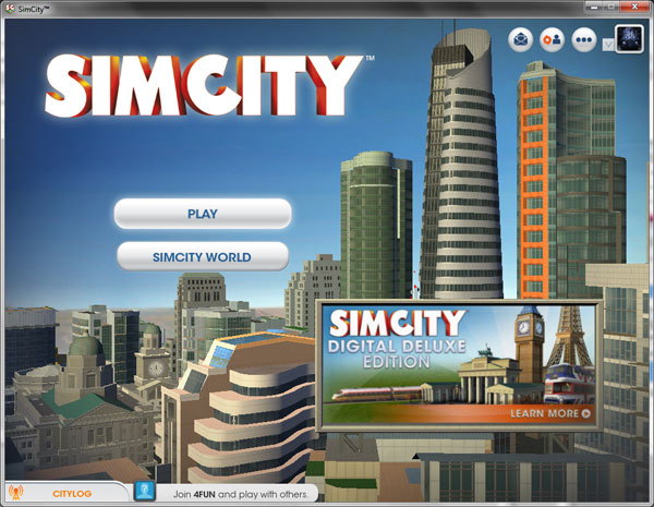 How to skip the getting started tutorial in SimCity - Play button