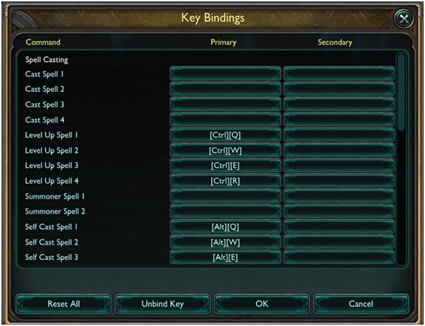 How to bind keys in League of Legends