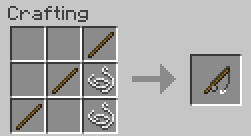 minecraft: crafting a fishing pole