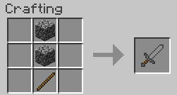 minecraft: crafting a stone sword