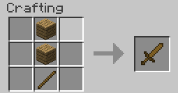 minecraft: crafting a wooden sword