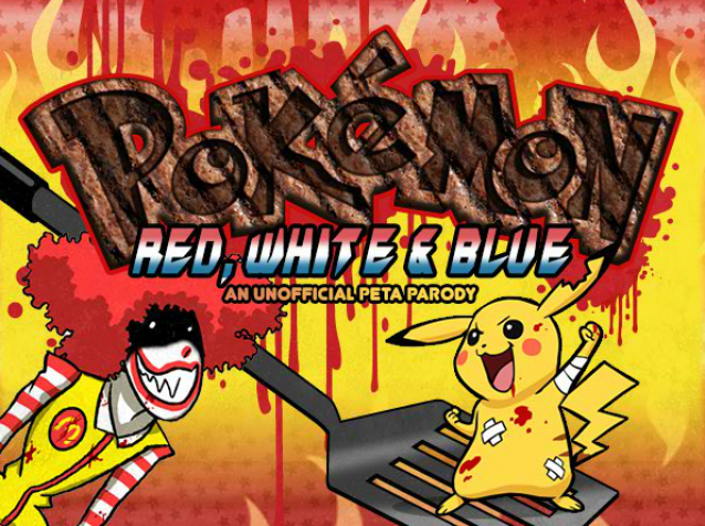 PETA Pokemon Red, White and Blue