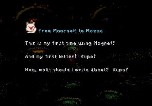 Moogle's pointless letter