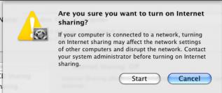 macbook, internet share, warning
