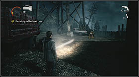 Jump down to the lower floor through a hole in the floor - Walkthrough - Episode 6: Departure - Walkthrough - Alan Wake - Game Guide and Walkthrough