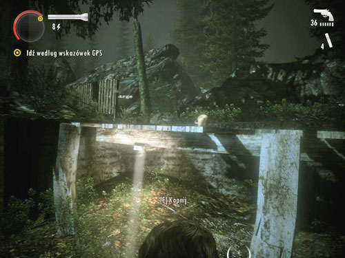 Leave the parking lot by walking through the gate next to the stairs - Walkthrough - DLC 1: The Signal Part 2 - Walkthrough - Alan Wake - Game Guide and Walkthrough