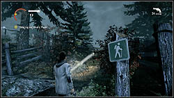 Another page lies on the floor of the arbor, which can be accessed by taking a path on the right of the main road, right after passing by the trailer and a phone booth - Manuscript - Episode 2: Taken - Manuscript - Alan Wake - Game Guide and Walkthrough