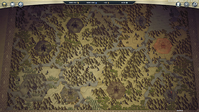 The strategic map, at the maximum zoom out. - Buildings and spots on the strategic map - World Map - Age of Wonders III - Game Guide and Walkthrough