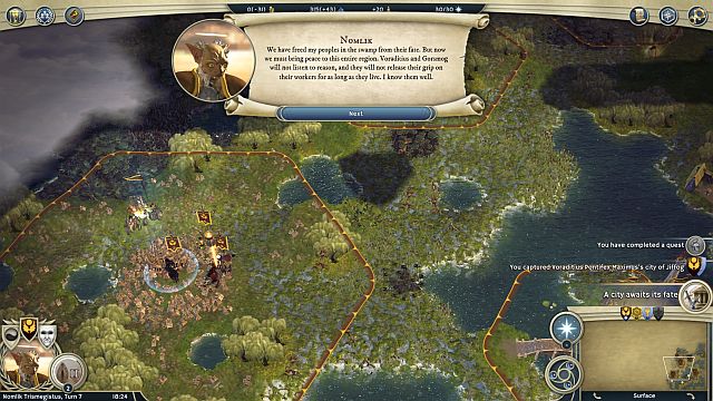 Completing the easy quests and capturing a few cities is a good start into the scenario. - Faith Reborn - walkthrough - The Elven Court Campaign - Age of Wonders III - Game Guide and Walkthrough