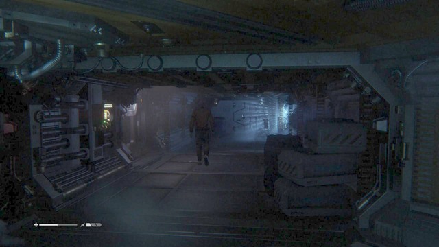 When you encounter the guards, crouch to pass them unnoticed and follow Axel - Head to the Transit Link with Axel - Walkthrough - Alien: Isolation - Game Guide and Walkthrough