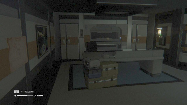 Go to the next room on the right and youll find a smoke bomb blueprint, a save console, and a journal - Go back to Taylor with the medicine - Walkthrough - Alien: Isolation - Game Guide and Walkthrough