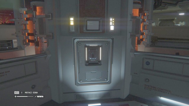 When you get back to the central section of the compound, approach the console in the middle - Restore access to Distribution - Walkthrough - Alien: Isolation - Game Guide and Walkthrough