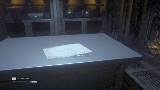 Once you exit the shaft, you will notice an EMP blueprint - Find a way to the Colonial Marshal Bureau - Walkthrough - Alien: Isolation - Game Guide and Walkthrough