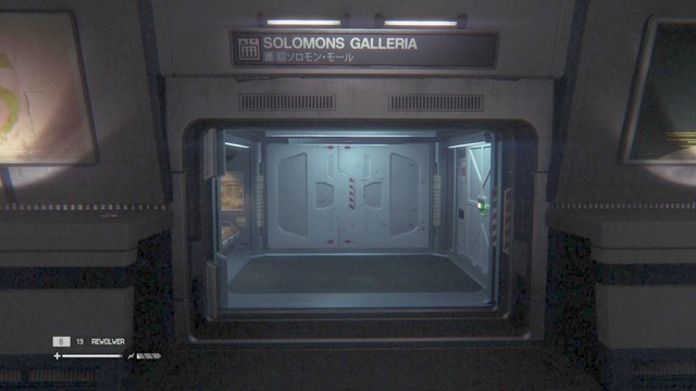 Enter the elevator on the left, and go to Solomons Habitation Tower - Find a way to the Colonial Marshal Bureau - Walkthrough - Alien: Isolation - Game Guide and Walkthrough