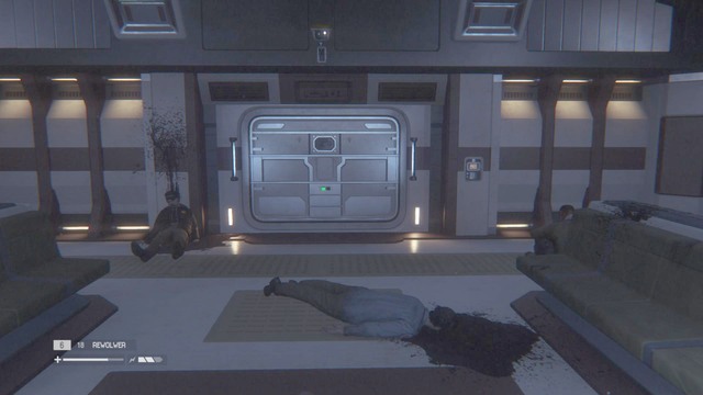Wait for Ricardo to open the door, then exit the room and head toward the transit district of Solomons Habitation Tower - Find Samuels in Seegson Synthetics - Walkthrough - Alien: Isolation - Game Guide and Walkthrough