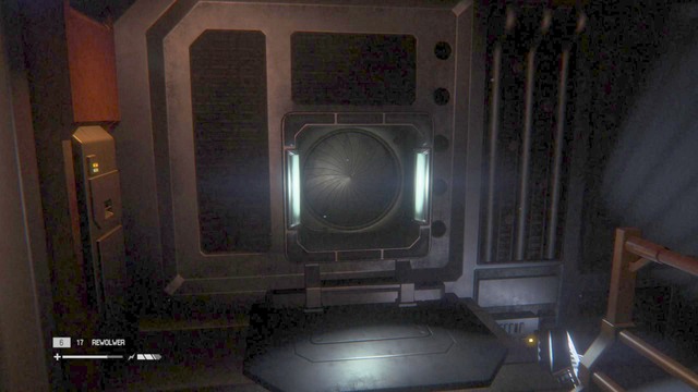 Climb down the stairs to the lower level, then turn left - Find a way to the Colonial Marshal Bureau - Walkthrough - Alien: Isolation - Game Guide and Walkthrough