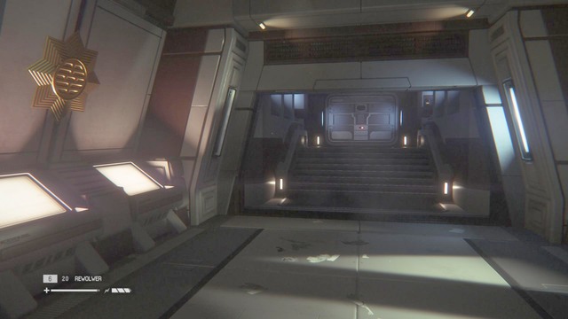 Keep walking in that direction, until you get to a door - Find a way to the Colonial Marshal Bureau - Walkthrough - Alien: Isolation - Game Guide and Walkthrough