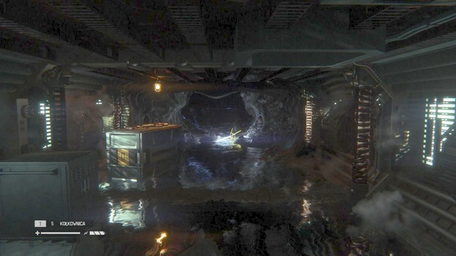 Exit the elevator and follow the corridor ahead of you - Destroy the nest - Walkthrough - Alien: Isolation - Game Guide and Walkthrough