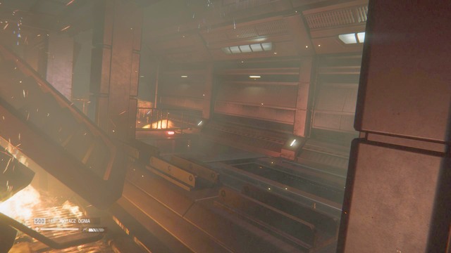 As soon as you retake control over the character, climb down the ladder, pick up ammo, and approach the door - Escape Sevastopol - Walkthrough - Alien: Isolation - Game Guide and Walkthrough