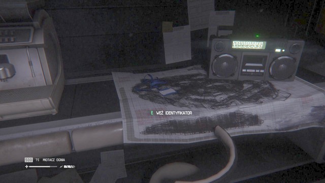 An ID Tag lies on a shelf next to the radio in the Server Farm - Lorenz Systech Spire - Missing persons and Archive Logs - Alien: Isolation - Game Guide and Walkthrough
