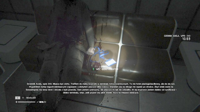 An ID Tag lies next to the body on a bench (to access the room you need the ion torch) - Seegson Communications - Missing persons and Archive Logs - Alien: Isolation - Game Guide and Walkthrough