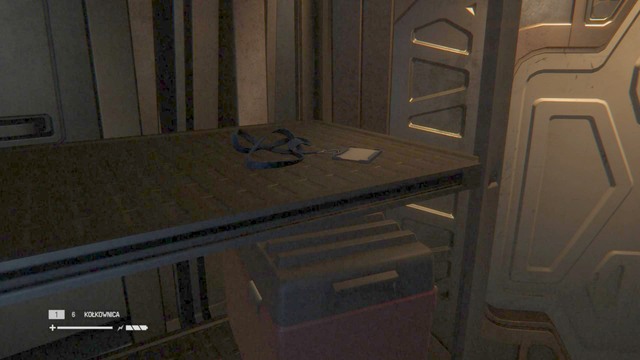 An ID Tag lies on a shelf next to a ladder - Engineering - Missing persons and Archive Logs - Alien: Isolation - Game Guide and Walkthrough