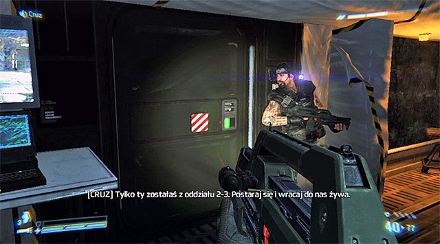 Wait for O'Neal to open the maintenance hatch, then jump down, crouching when necessary - Get to the cargo bay to aid with the cas-evac - Mission 1: Distress - Aliens: Colonial Marines - Game Guide and Walkthrough
