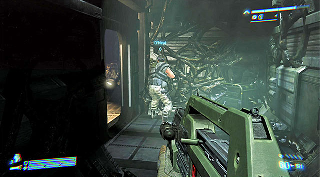 Proceed to the passage leading to the metal galleries on the third level of the gravitational well (the above screenshot) - Get to the cargo bay to aid with the cas-evac - Mission 1: Distress - Aliens: Colonial Marines - Game Guide and Walkthrough