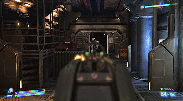 I don't recommend trying to take a stand at the entrance, but rather immediately going left or right - Get to the command deck through Engineering - Mission 2: Battle for Sulaco - Aliens: Colonial Marines - Game Guide and Walkthrough