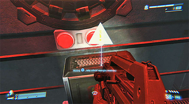 Turn left and interact with the terminal pictured above, which is responsible for arming the first emergency release - Arm the emergency releases - Mission 3: Sulaco Falls - Aliens: Colonial Marines - Game Guide and Walkthrough