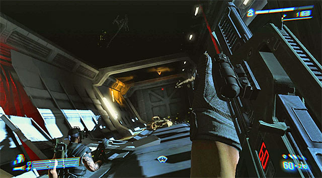 Move forward and soon you'll reach a tunnel where some mercenaries should be fending off Xenomorphs - Get to the dropship to escape the Sulaco (part 2) - Mission 3: Sulaco Falls - Aliens: Colonial Marines - Game Guide and Walkthrough