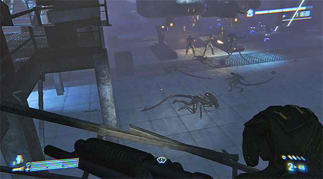 Notice that Xenomorphs have taken the place of the mercenaries - Board the dropship to escape the Sulaco - Mission 3: Sulaco Falls - Aliens: Colonial Marines - Game Guide and Walkthrough