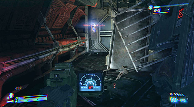 Place the fourth sensor at the end of the corridor with disabled turrets (the above screenshot), while the last, the fifth - in the morgue to the right - Place the Motion Sensors to Establish the Perimeter - Mission 4: No Hope in Hadleys - Aliens: Colonial Marines - Game Guide and Walkthrough