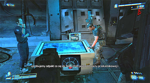 Approach the lever (unless someone else has already pulled it), then go the large table to listen to Cruz's briefing - Receive Orders from Cruz - Mission 4: No Hope in Hadleys - Aliens: Colonial Marines - Game Guide and Walkthrough