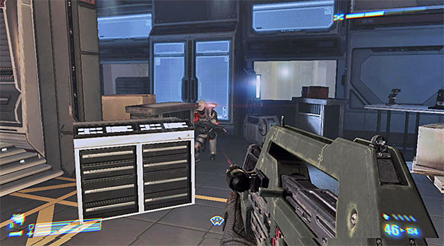 Hit the room where the Weyland-Yutani mercenaries are defending themselves; otherwise you'd have some difficulty locating them - Locate and rescue the Marine being held captive - Mission 7: One Bullet - Aliens: Colonial Marines - Game Guide and Walkthrough