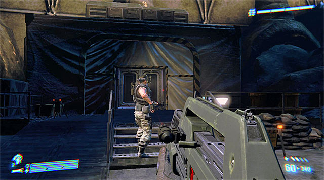 Once they're down, pick up collectibles and head for the entrance to the underground facility - Locate and rescue the captive marine - Mission 8: Rampart - Aliens: Colonial Marines - Game Guide and Walkthrough