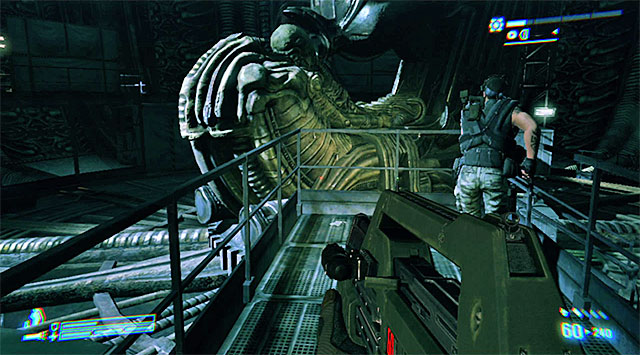 Continue onwards until you reach the large oval room - Find a way through the Derelict to find the prisoner - Mission 8: Rampart - Aliens: Colonial Marines - Game Guide and Walkthrough