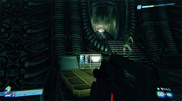 When the fighting is over, pick up supplies and make your way towards the only exit here (the above screenshot) - Find a way through the Derelict to find the prisoner - Mission 8: Rampart - Aliens: Colonial Marines - Game Guide and Walkthrough