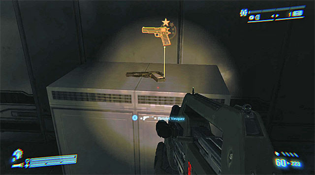 LEGENDARY WEAPON 5/6 (Vasquezs Pistol) - Shortly at the beginning of the mission - Legendary Weapons - Collectibles - Aliens: Colonial Marines - Game Guide and Walkthrough