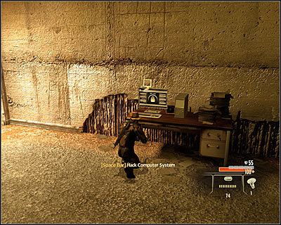 You can't use the main passage leading east, so you have to go pass the southern hangar (M2, 8) - Walkthrough - Saudi Arabia - Bug Al-Samad Airfield - Walkthrough - Saudi Arabia - Alpha Protocol: The Espionage RPG - Game Guide and Walkthrough