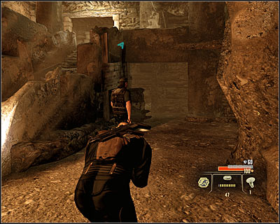 Go down the stairs and head to the first bigger room of the underground facility (M3, 9) - Walkthrough - Saudi Arabia - Investigate Jizan Weapon Stockpile - Walkthrough - Saudi Arabia - Alpha Protocol: The Espionage RPG - Game Guide and Walkthrough